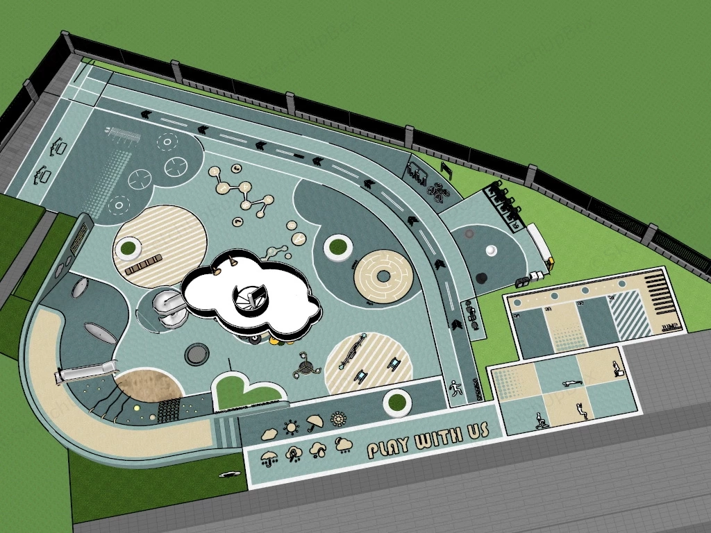 Children Kingdom Playground sketchup model preview - SketchupBox