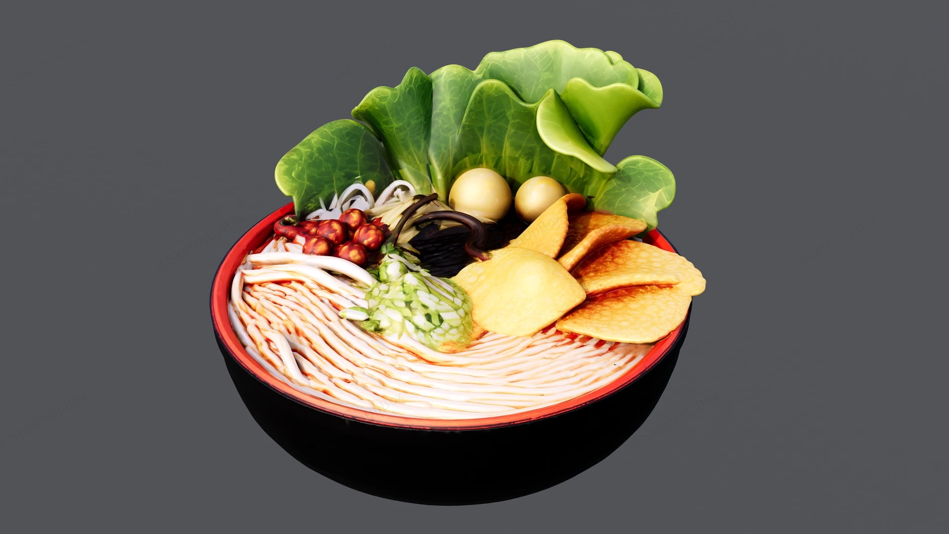 Rice Noodles With Vegetables sketchup model preview - SketchupBox