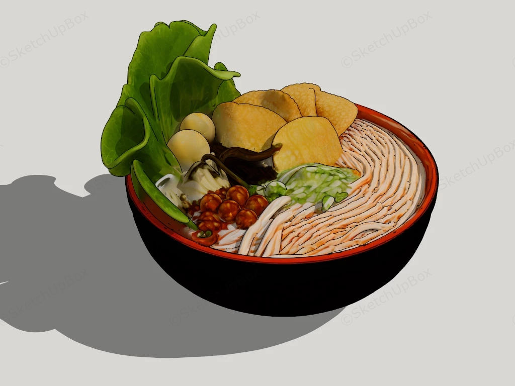 Rice Noodles With Vegetables sketchup model preview - SketchupBox