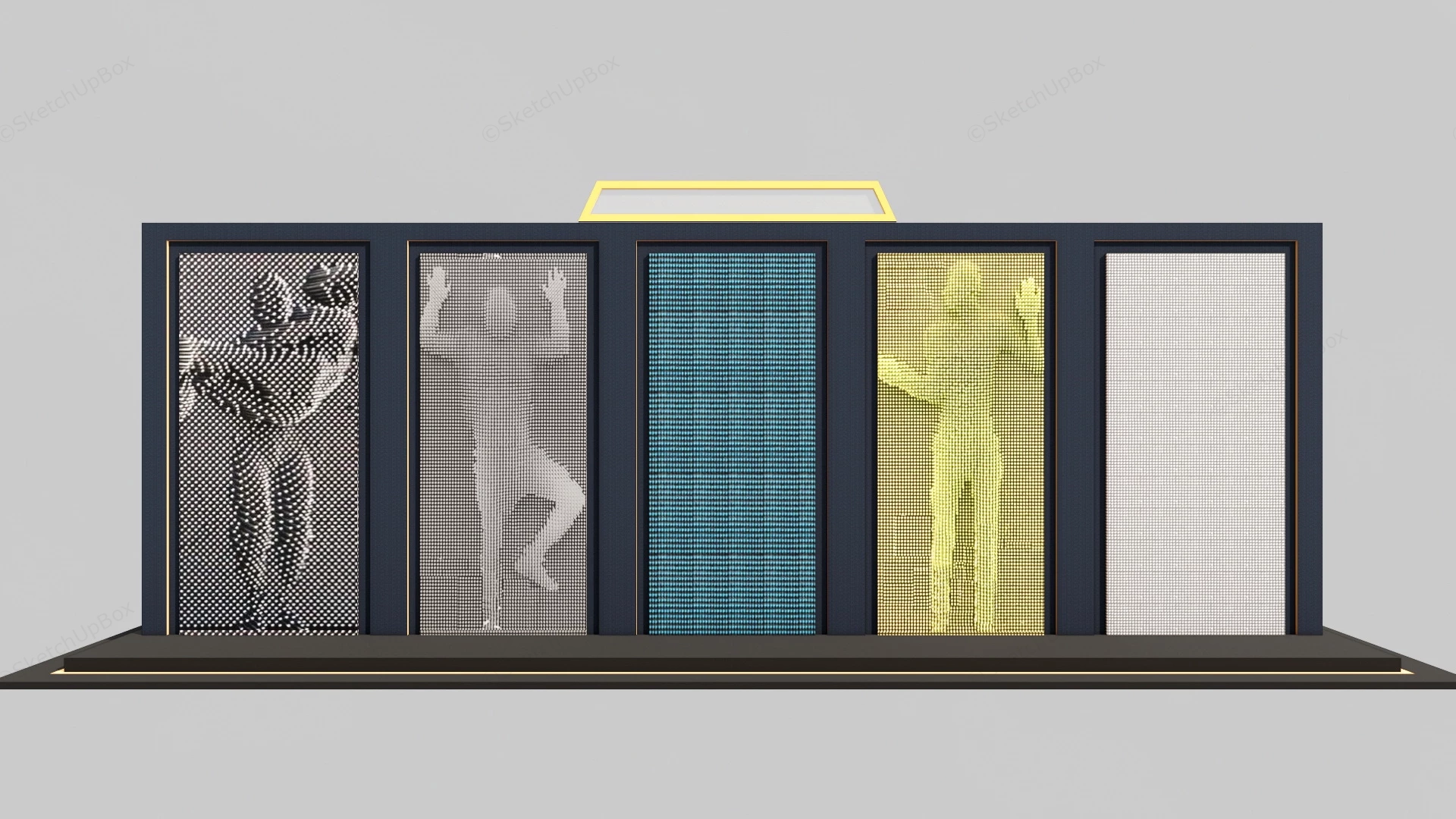 Giant Pin Art Wall sketchup model preview - SketchupBox