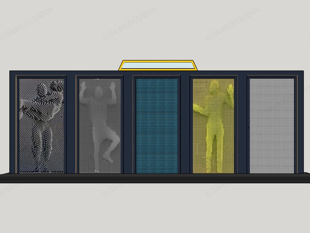 Giant Pin Art Wall sketchup model preview - SketchupBox