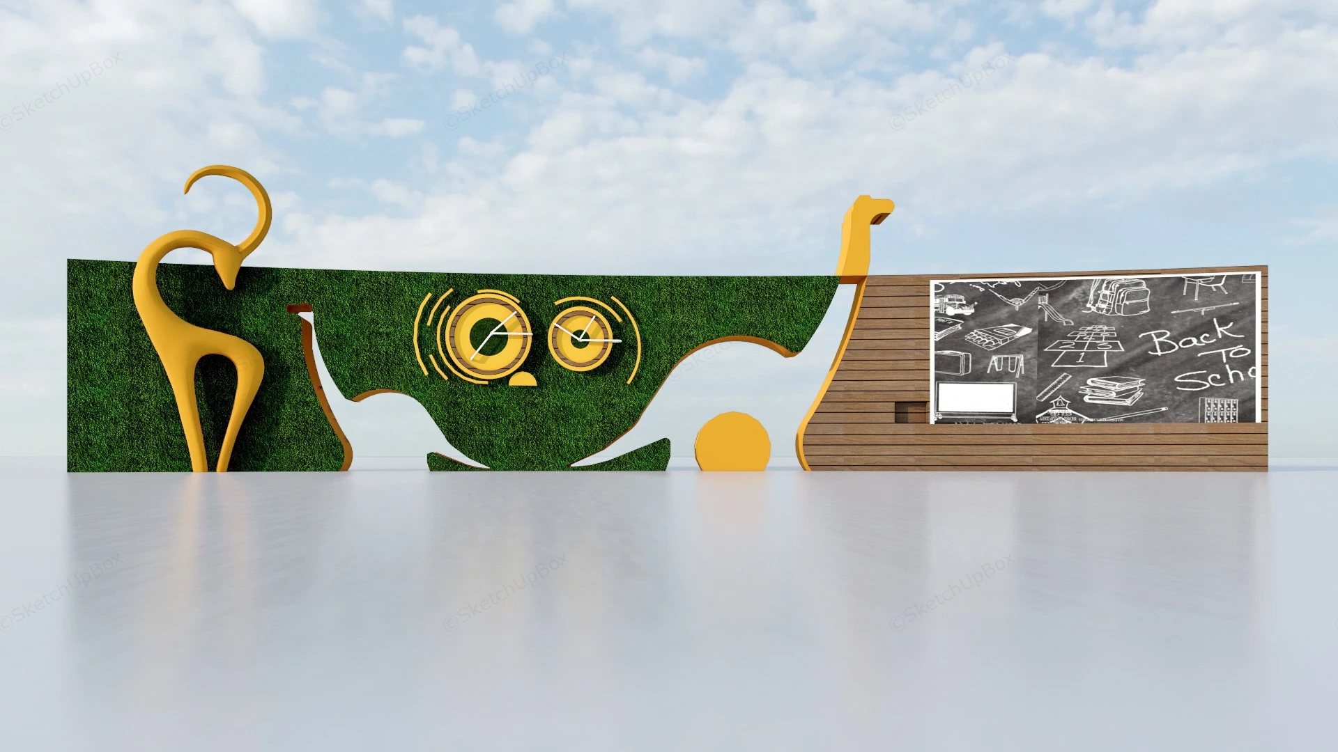 Interactive Play Wall sketchup model preview - SketchupBox