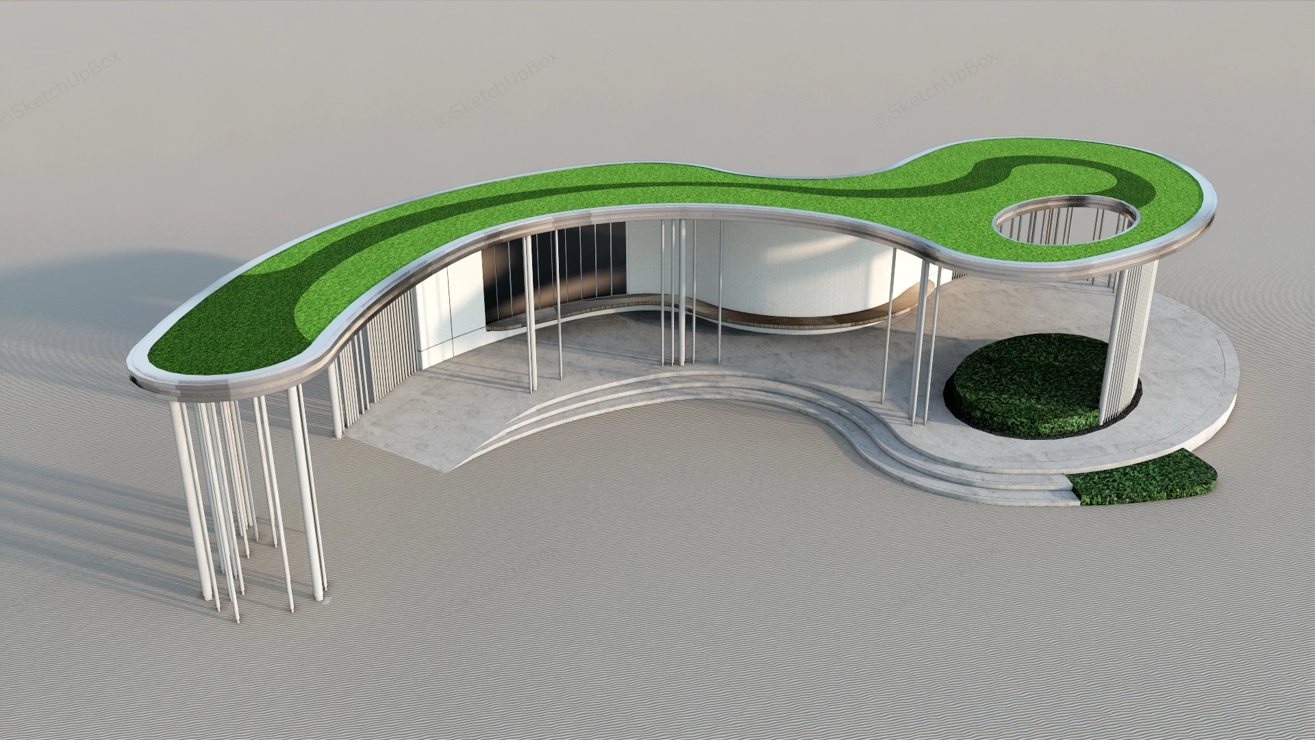 Park Pergola Design sketchup model preview - SketchupBox