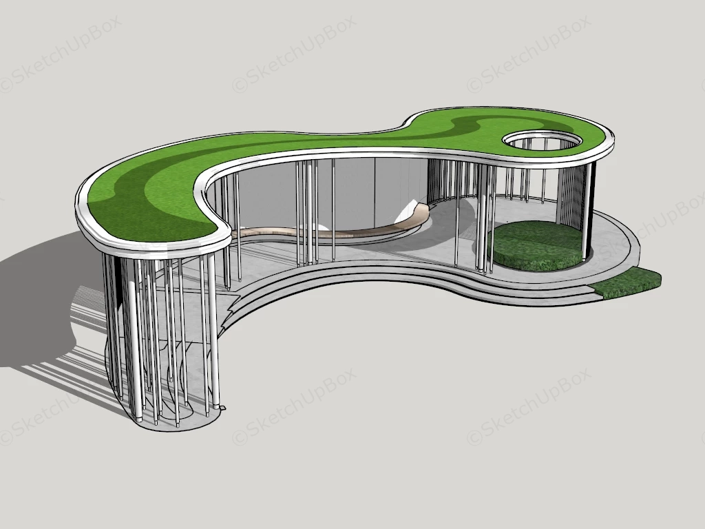 Park Pergola Design sketchup model preview - SketchupBox