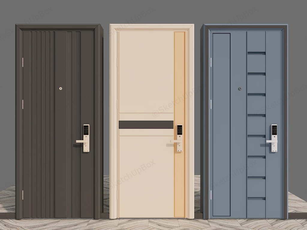 Modern Exterior Doors sketchup model preview - SketchupBox
