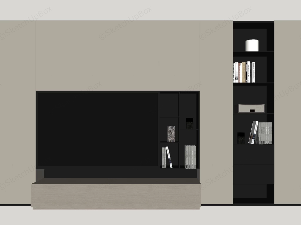 Modern Living Room Tv Wall Design sketchup model preview - SketchupBox