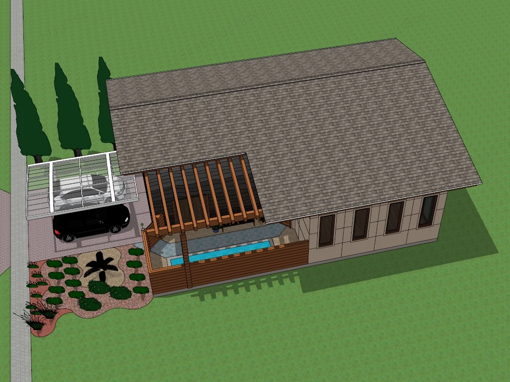 Small Country House sketchup model preview - SketchupBox