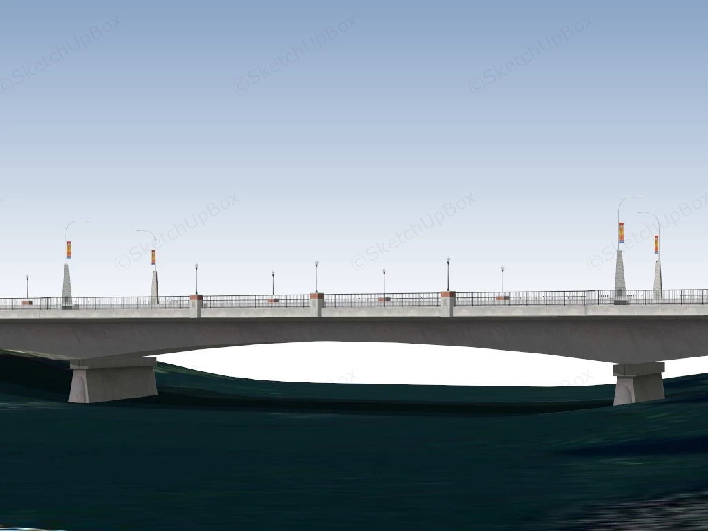 Concrete Slab Bridge sketchup model preview - SketchupBox