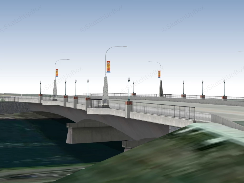 Concrete Slab Bridge sketchup model preview - SketchupBox