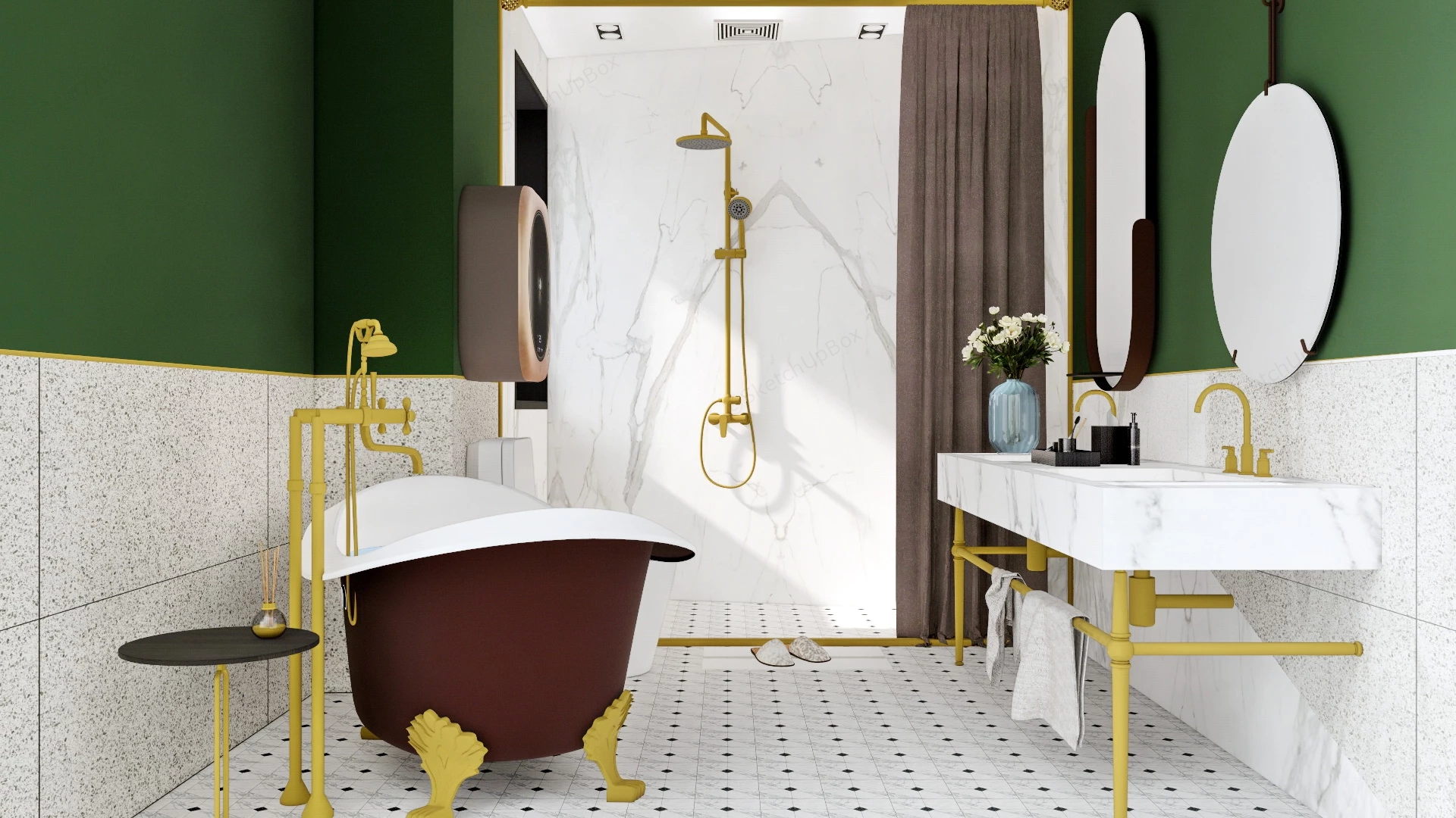 Retro Bathroom Ideas sketchup model preview - SketchupBox