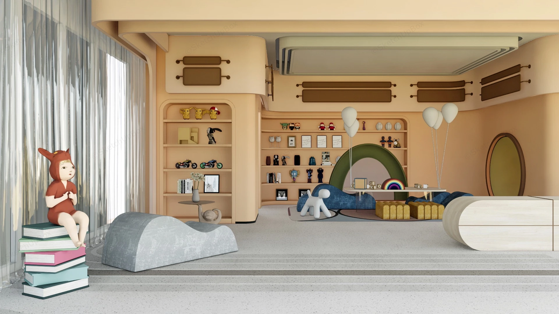 Kindergarten Playroom Decor sketchup model preview - SketchupBox