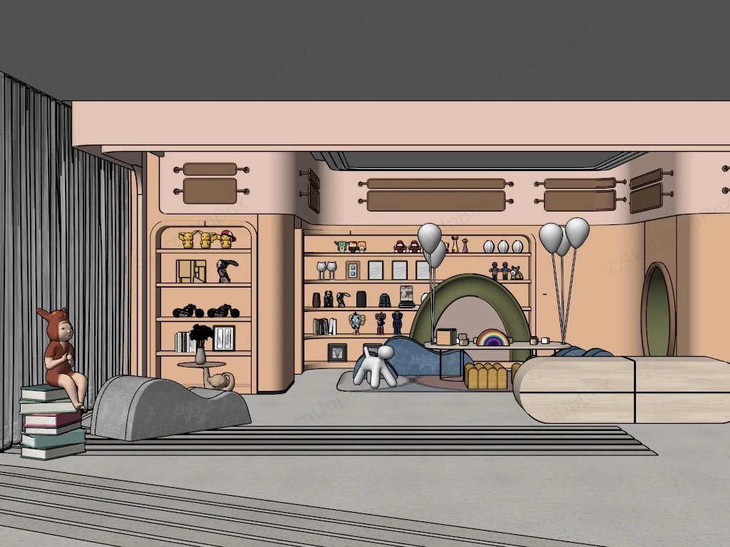 Kindergarten Playroom Decor sketchup model preview - SketchupBox