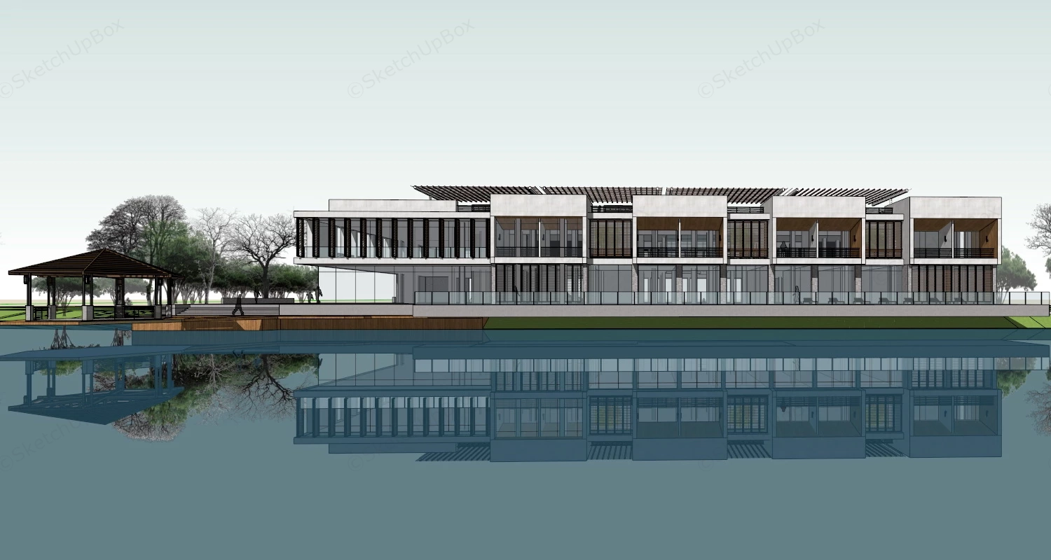 Lakeside Country Resort sketchup model preview - SketchupBox