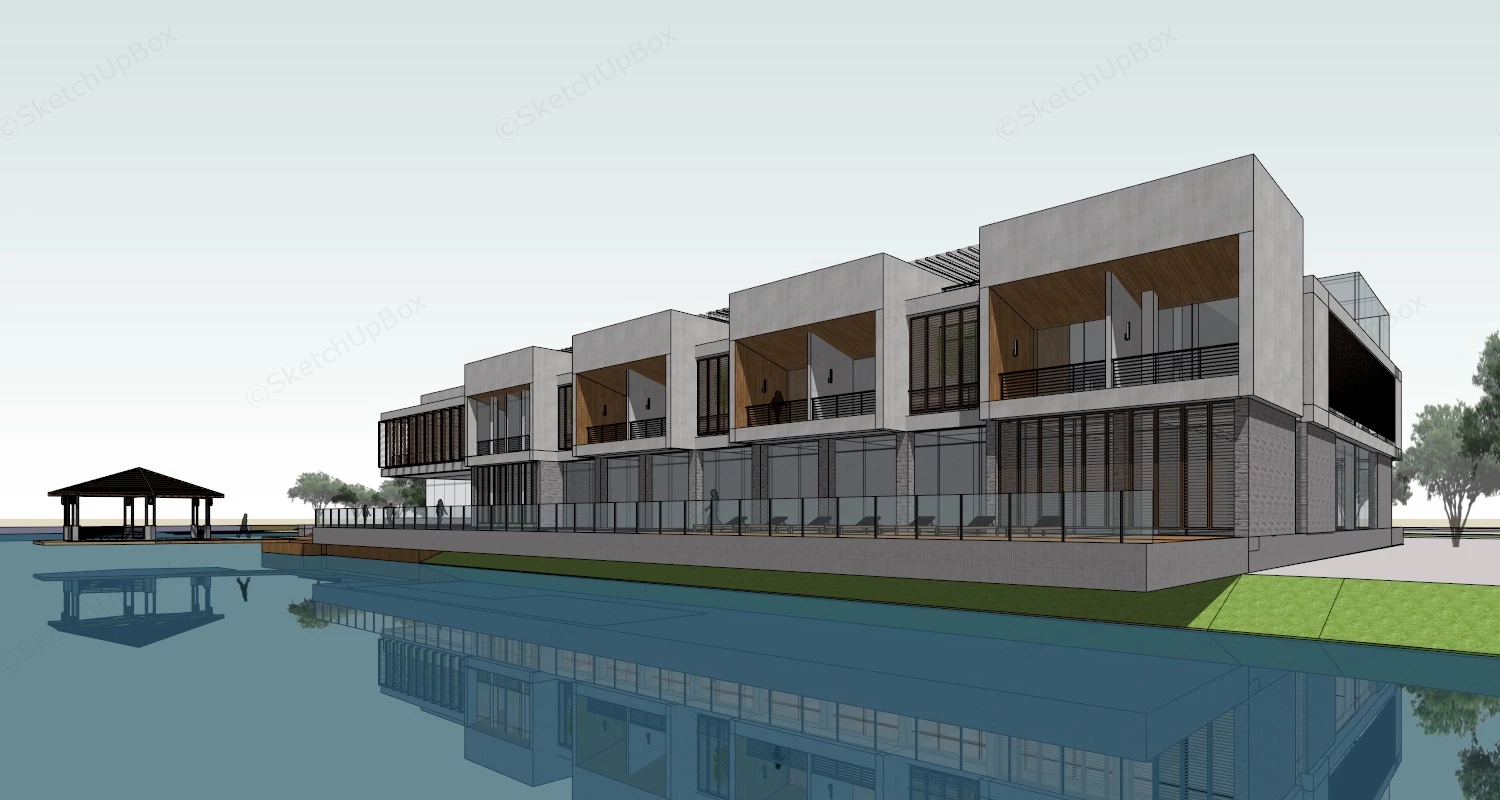 Lakeside Country Resort sketchup model preview - SketchupBox