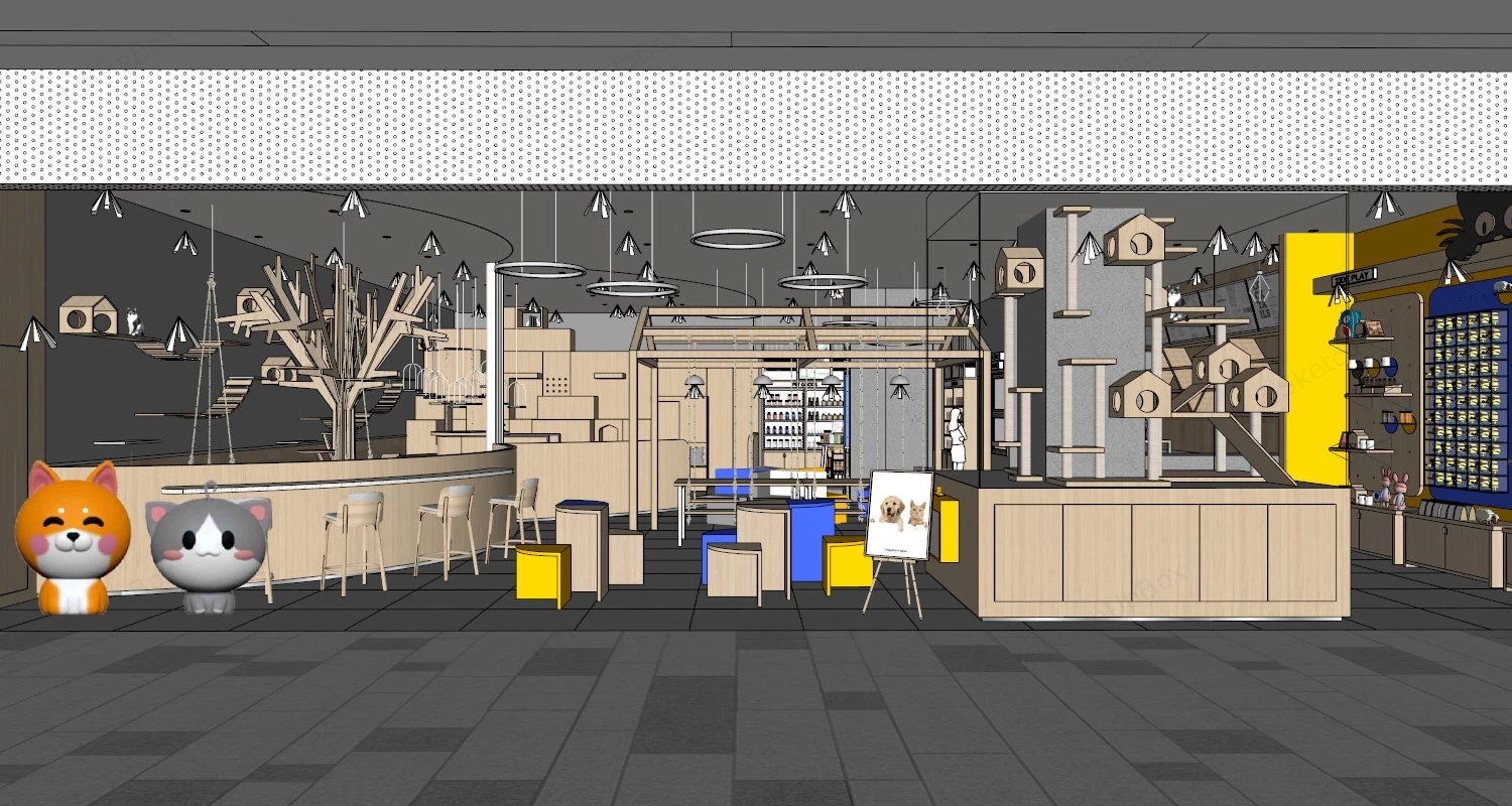 Pet Store Design sketchup model preview - SketchupBox