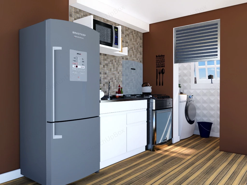 Small Apartment Kitchen sketchup model preview - SketchupBox