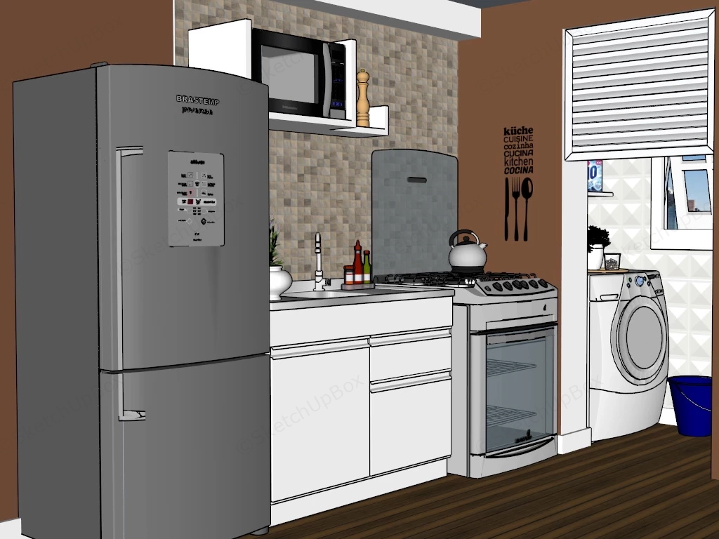 Small Apartment Kitchen sketchup model preview - SketchupBox