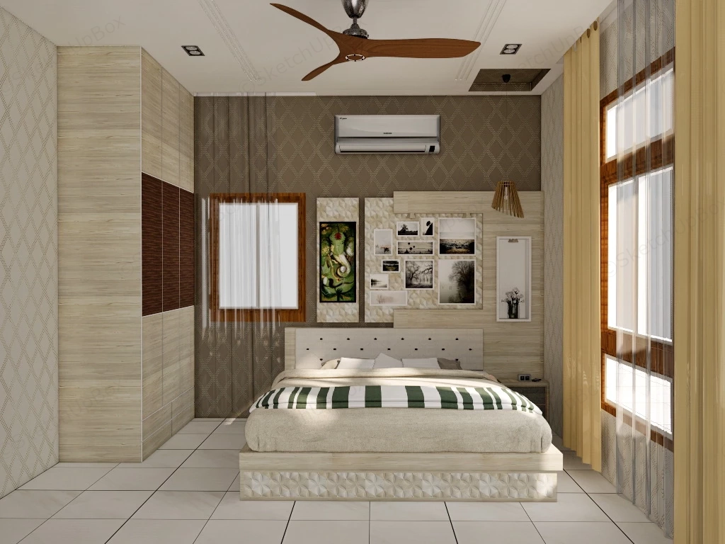 Small Adult Bedroom Design sketchup model preview - SketchupBox