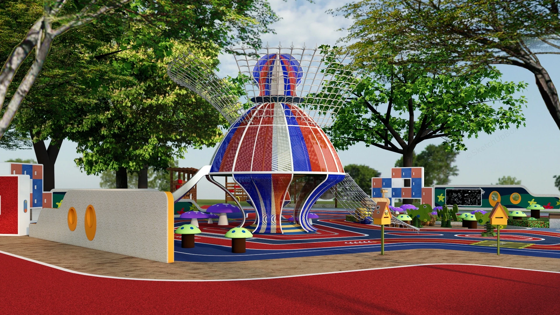 Commercial Playground Design sketchup model preview - SketchupBox