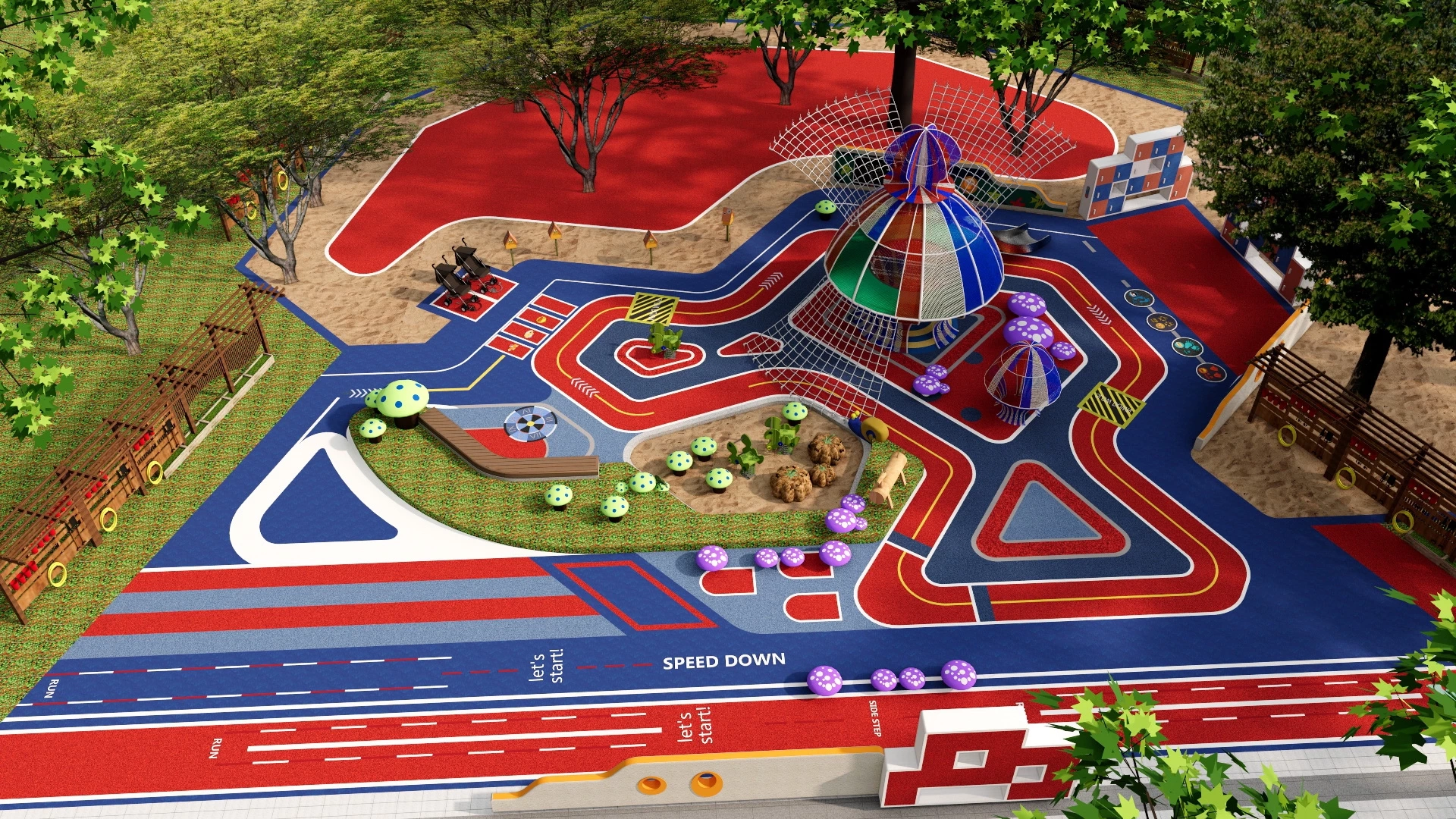 Commercial Playground Design sketchup model preview - SketchupBox