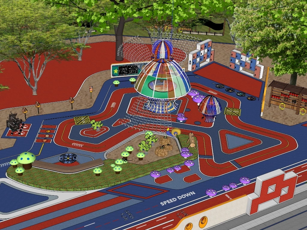 Commercial Playground Design sketchup model preview - SketchupBox