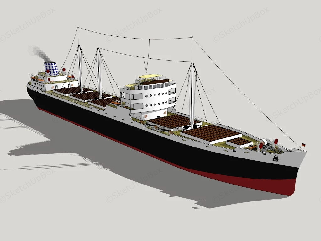 Dry Bulk Cargo Ship sketchup model preview - SketchupBox