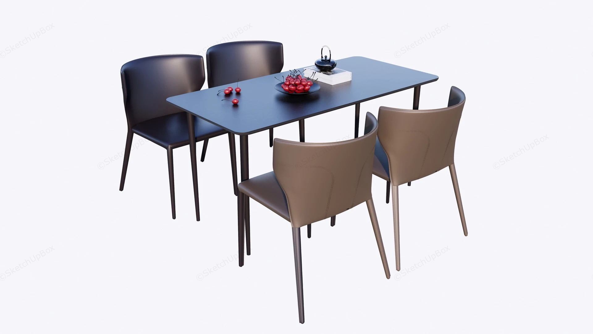 Modern Dining Table Set sketchup model preview - SketchupBox