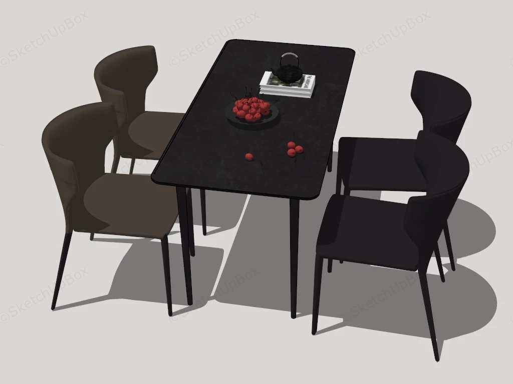 Modern Dining Table Set sketchup model preview - SketchupBox