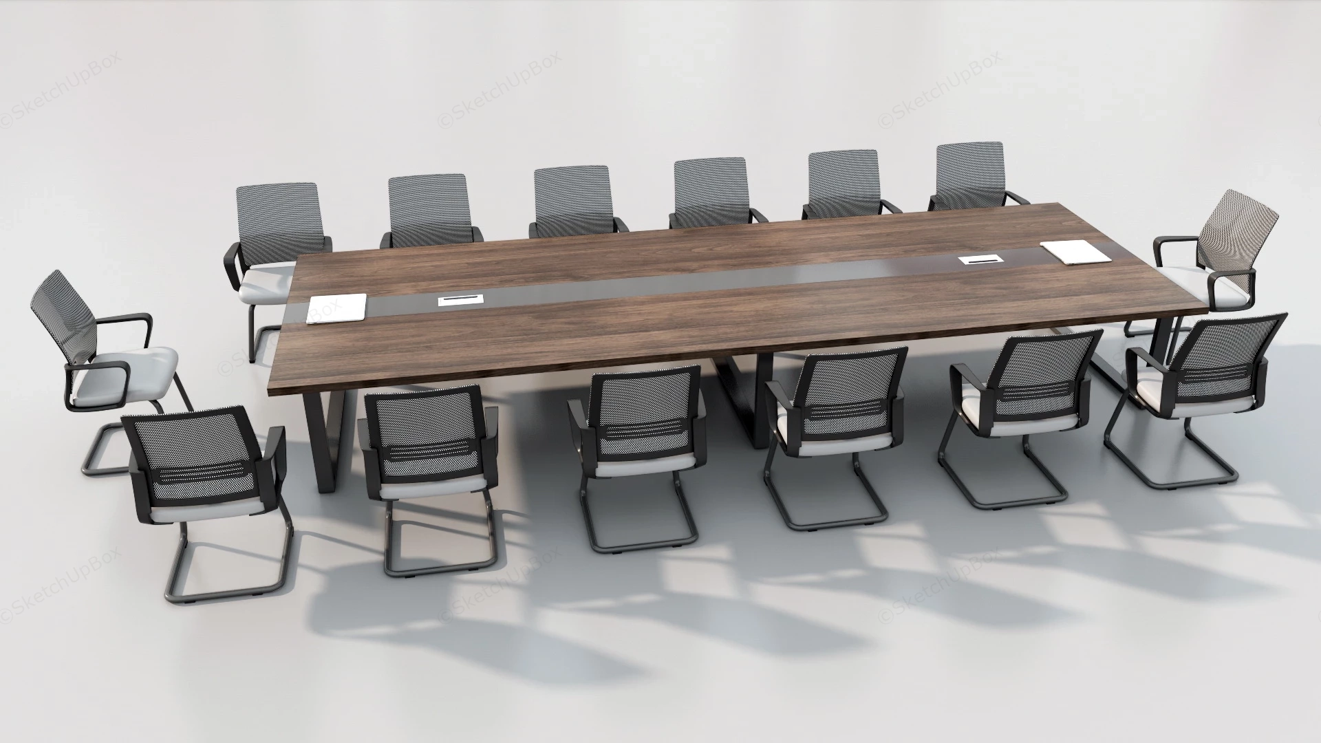 Rectangle Conference Table And Chairs sketchup model preview - SketchupBox