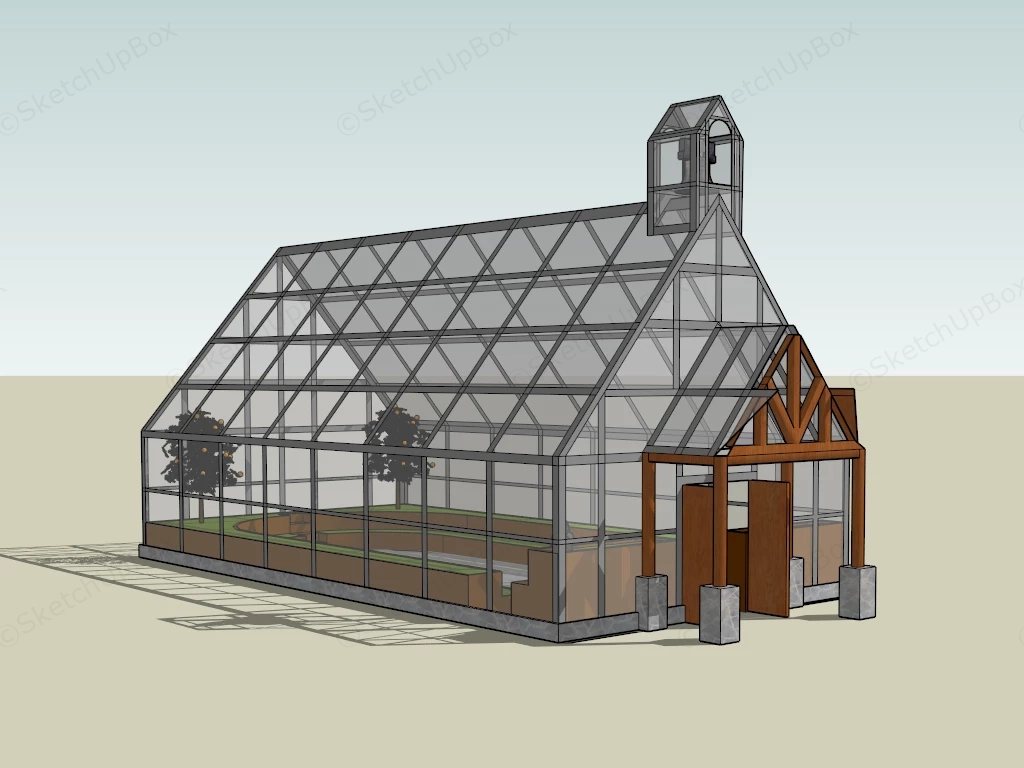 Glass Greenhouse sketchup model preview - SketchupBox