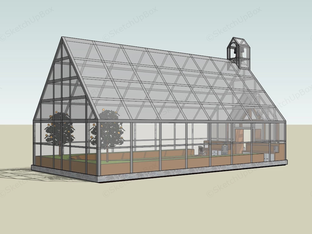 Glass Greenhouse sketchup model preview - SketchupBox