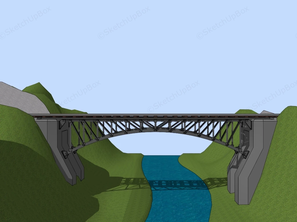 Iron Railway Bridge sketchup model preview - SketchupBox