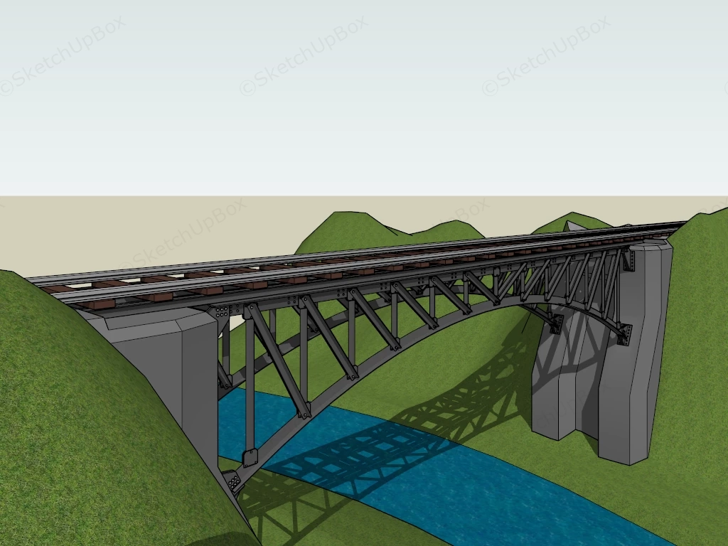 Iron Railway Bridge sketchup model preview - SketchupBox