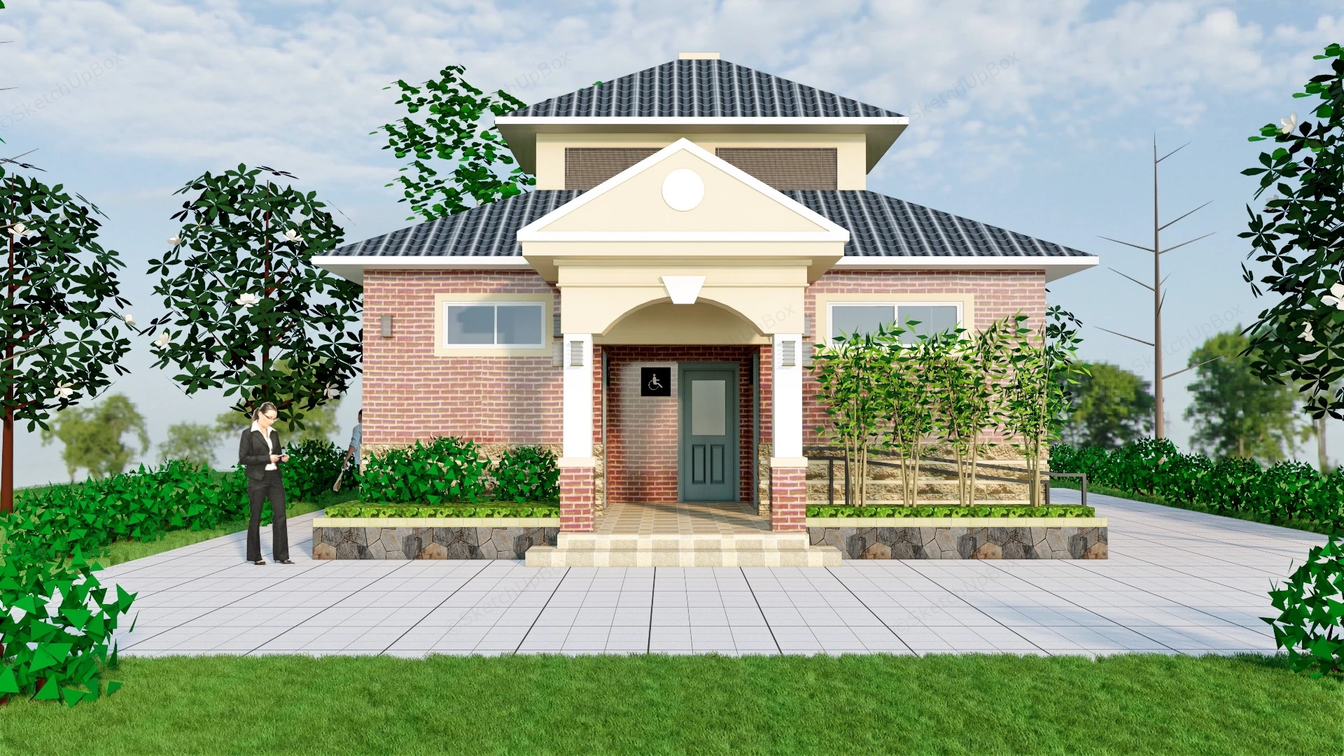 Park Restroom Building sketchup model preview - SketchupBox