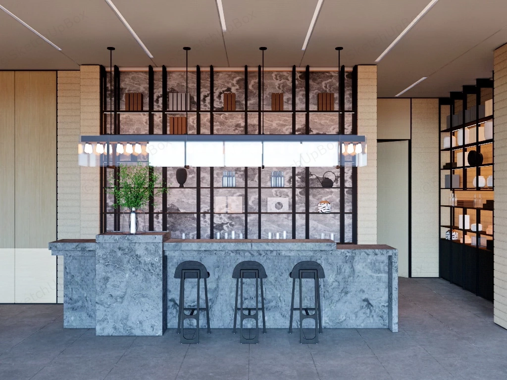 Contemporary Home Bar Design sketchup model preview - SketchupBox
