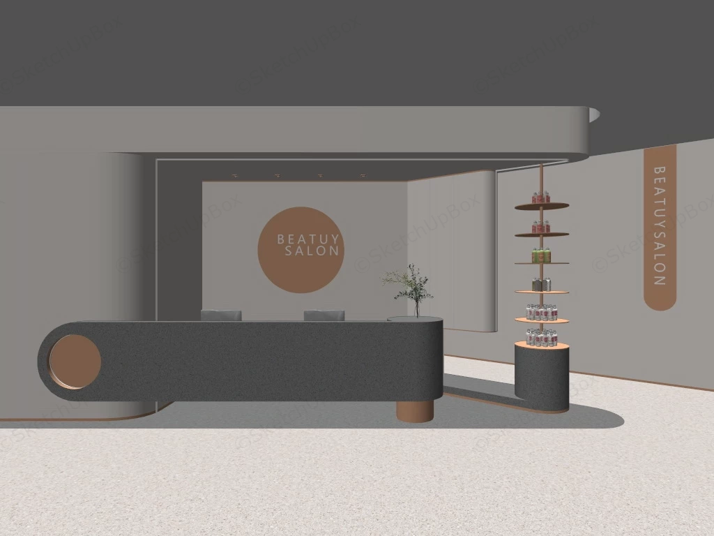 Beauty Salon Reception Design sketchup model preview - SketchupBox