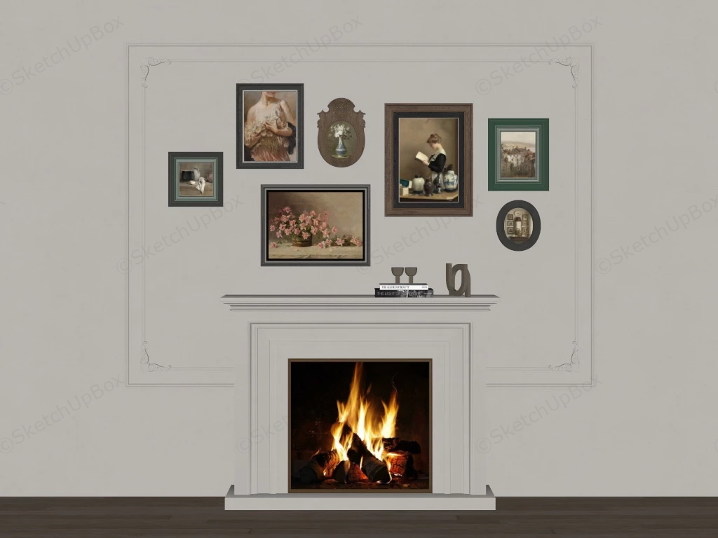 Fireplace Decor sketchup model preview - SketchupBox