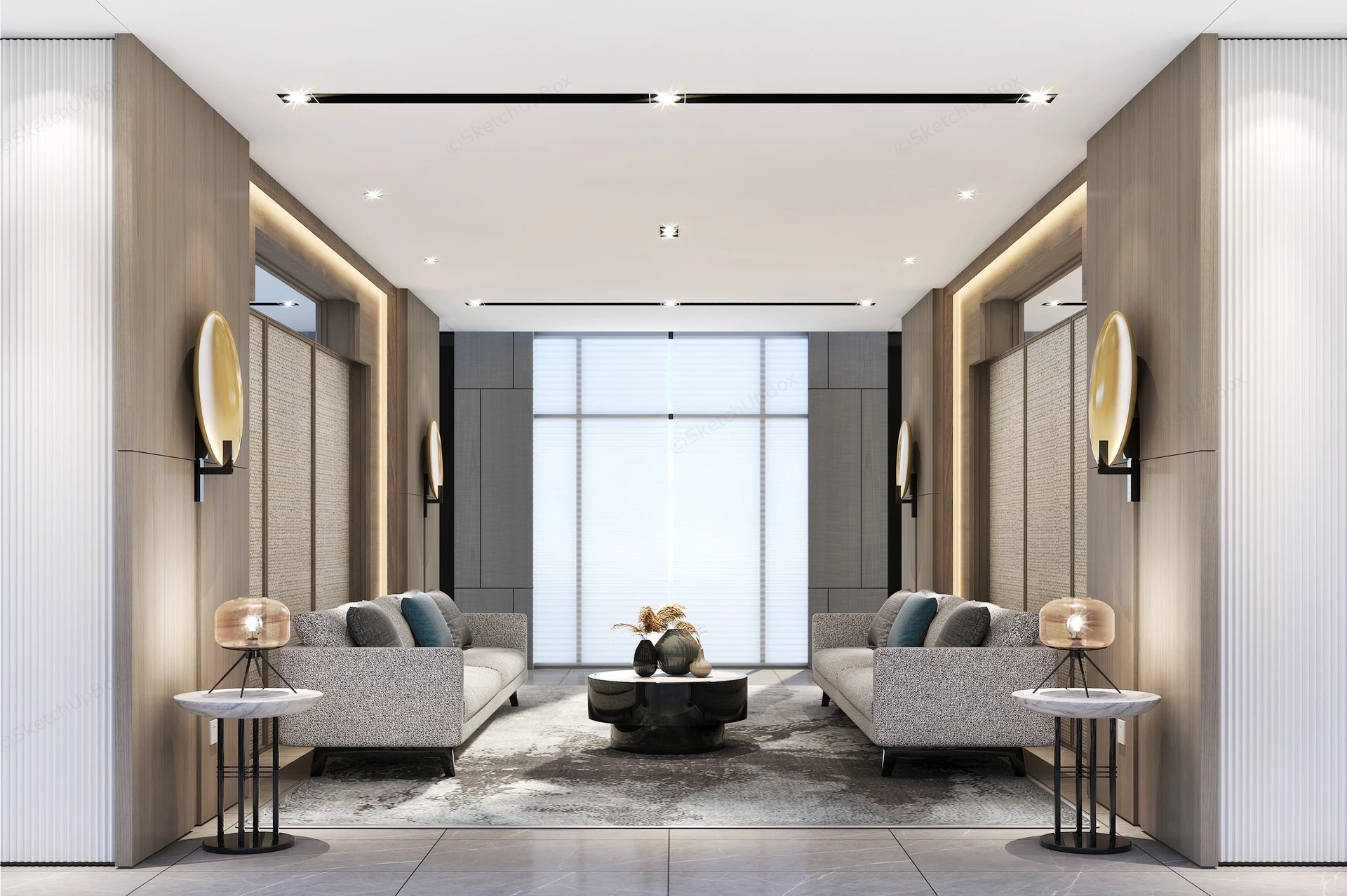 Modern Office Lounge Room sketchup model preview - SketchupBox