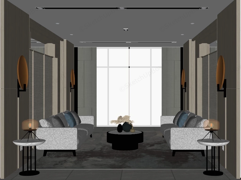 Modern Office Lounge Room sketchup model preview - SketchupBox