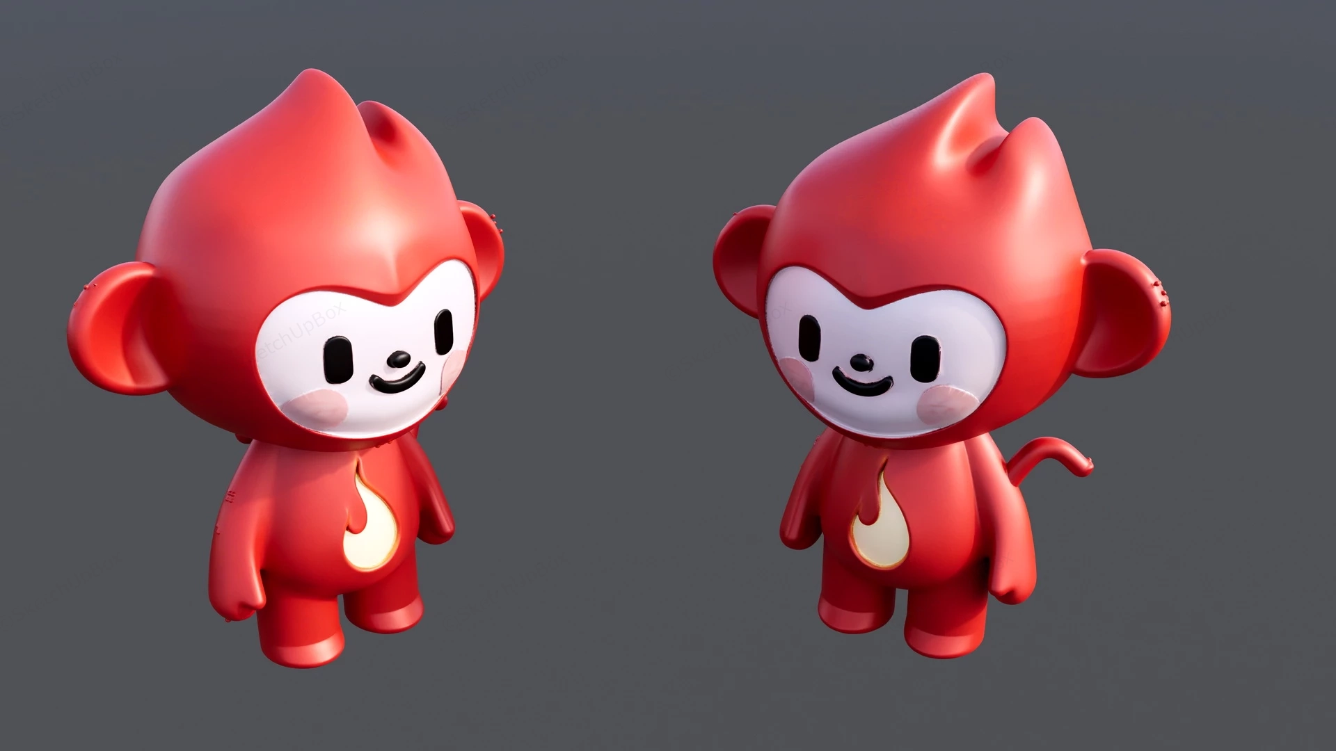 Red Monkey Figurines sketchup model preview - SketchupBox