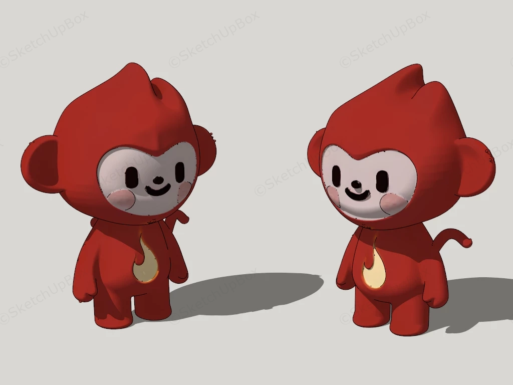 Red Monkey Figurines sketchup model preview - SketchupBox