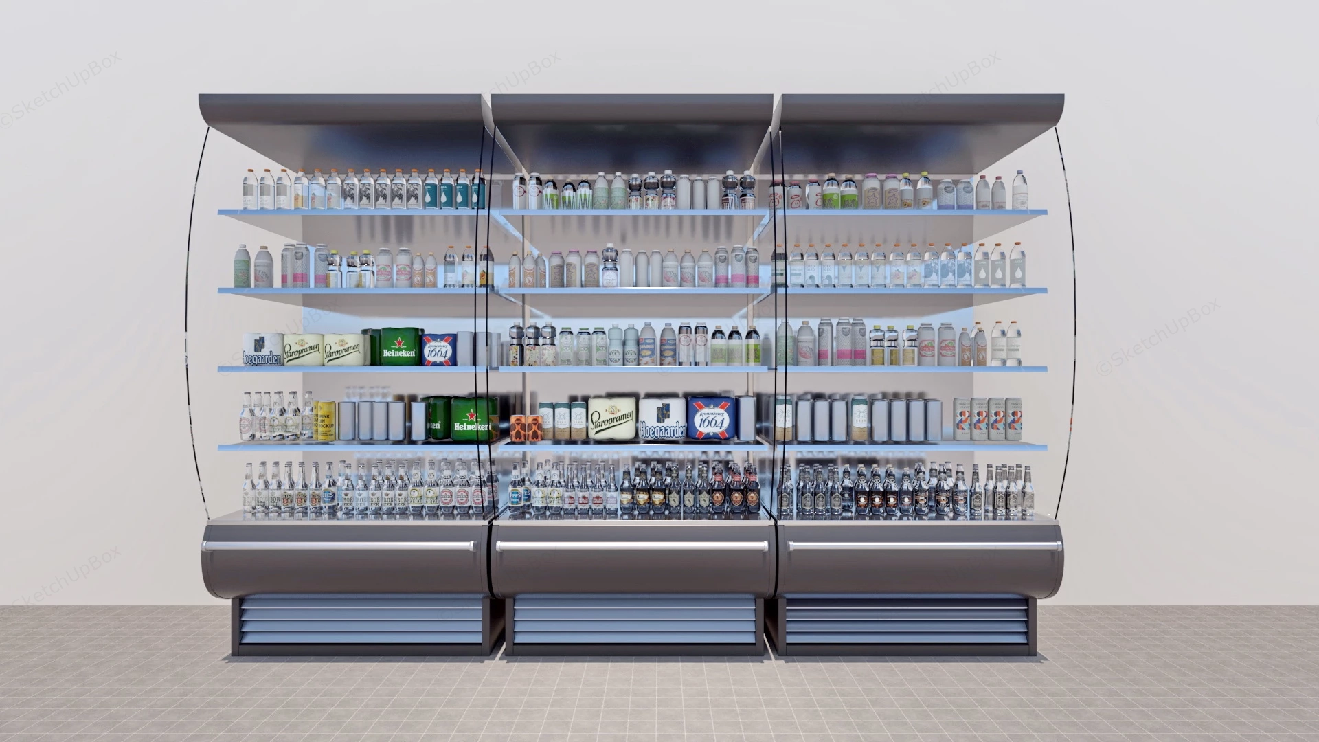 Commercial Drink Cooler sketchup model preview - SketchupBox