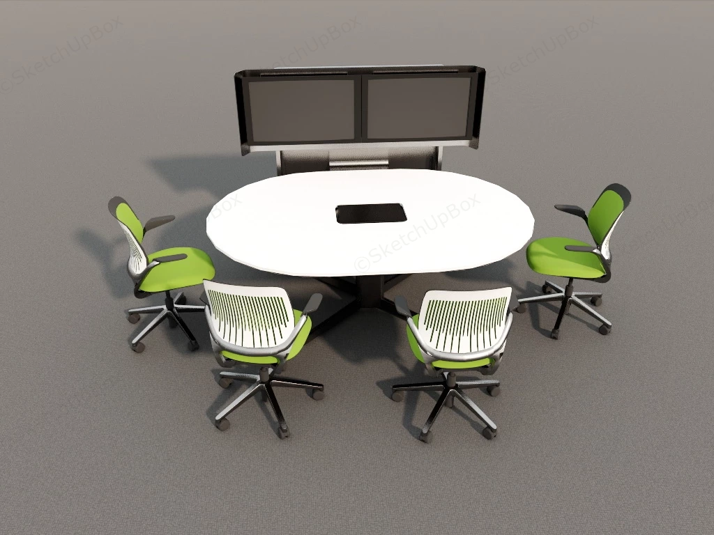 Small Meeting Room Table And Chairs sketchup model preview - SketchupBox