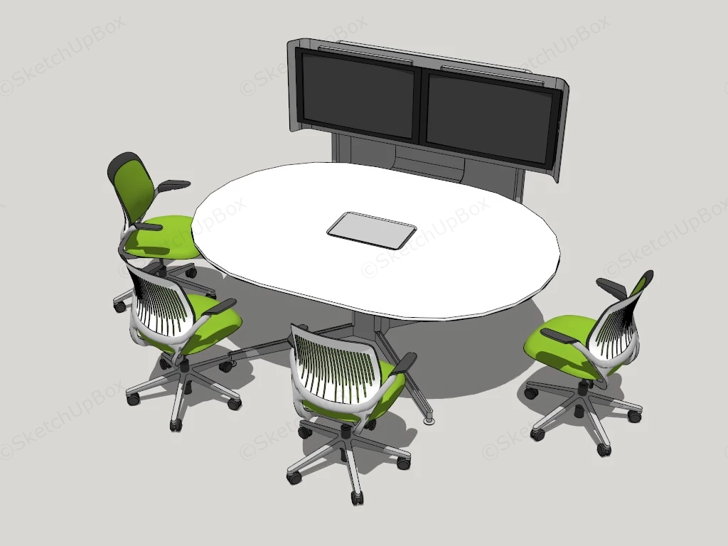 Small Meeting Room Table And Chairs sketchup model preview - SketchupBox