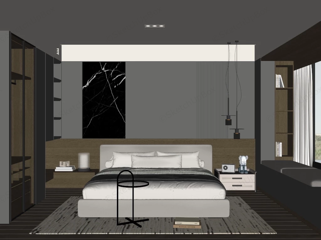Minimalist Master Bedroom sketchup model preview - SketchupBox