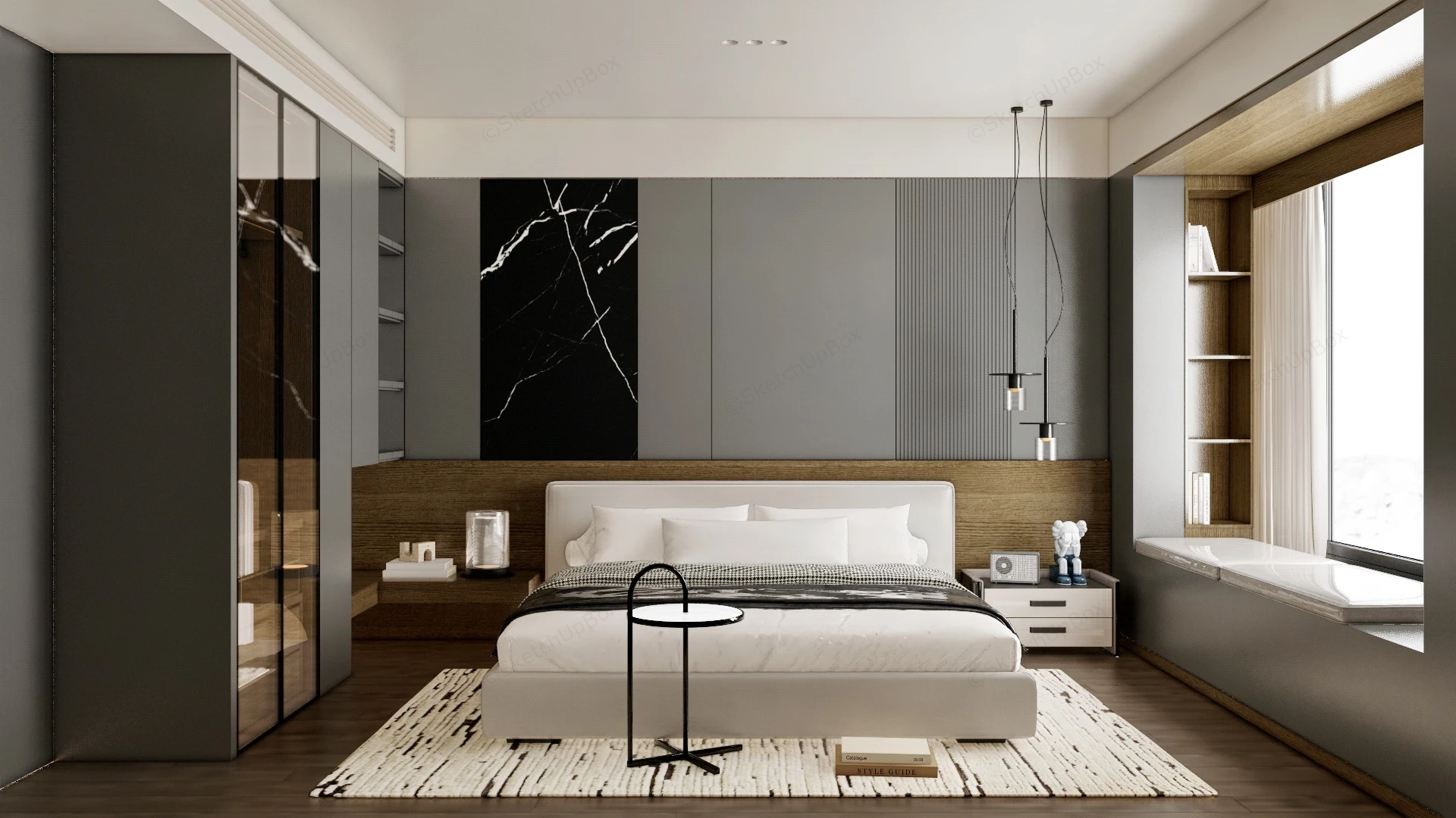Minimalist Master Bedroom sketchup model preview - SketchupBox