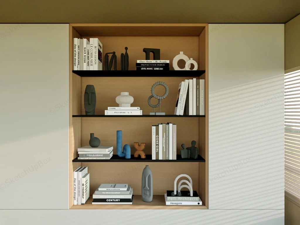 Alcove Bookcase sketchup model preview - SketchupBox