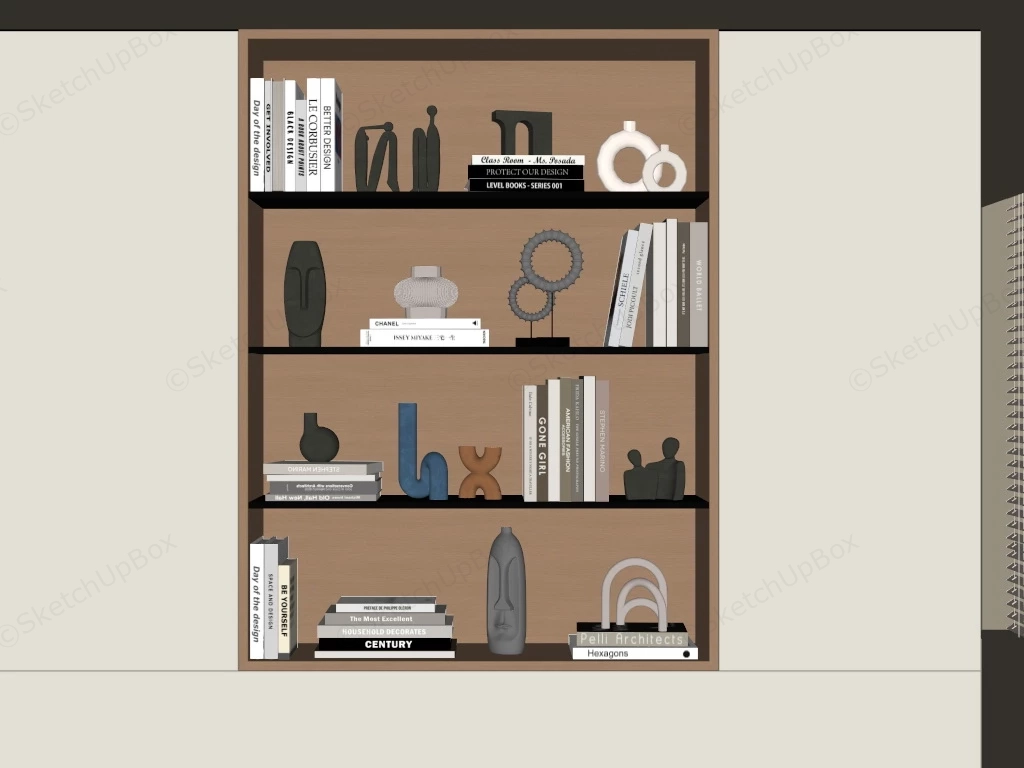 Alcove Bookcase sketchup model preview - SketchupBox