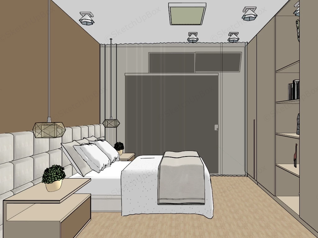 Small Bedroom Design sketchup model preview - SketchupBox