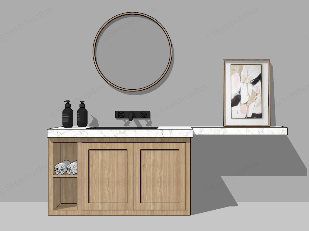 Single Bathroom Vanity sketchup model preview - SketchupBox